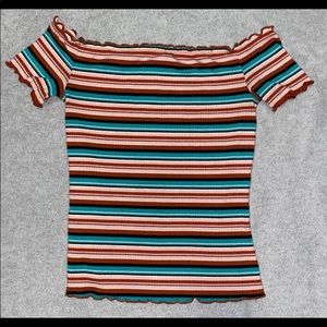 Striped Off The Shoulder Top